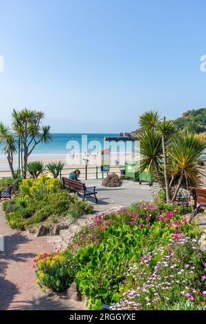 St Brélade Garten und Strand, Saint Brélade's Bay, St Brélade Parish, Jersey, Kanalinseln Stockfoto