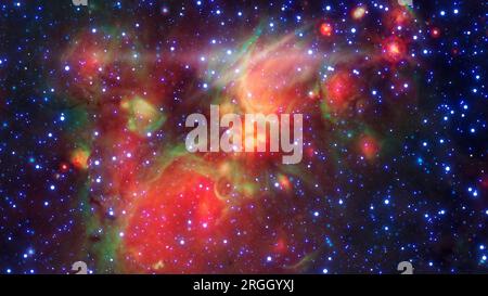 Abstraktes Universum und Galaxiehintergrund mit Sternen und kosmischem Staub. Elemente dieses Bildes, bereitgestellt von der NASA Stockfoto