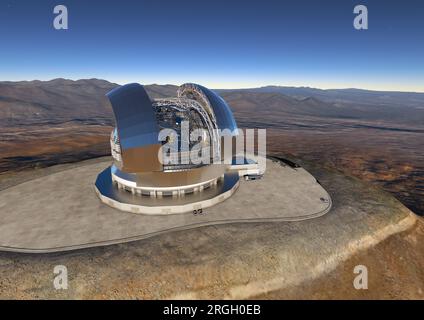 Concept Artwork des European Extremely Large Telescope in Chile Stockfoto