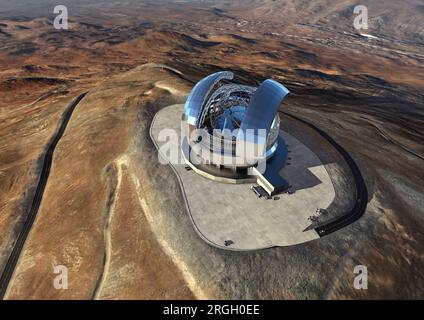 Concept Artwork des European Extremely Large Telescope in Chile Stockfoto