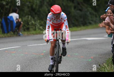 NIEWIADOMA Katarzyna of Canyon//SRAM Racing während der Tour de France Femmes avec Zwift, Stage 8, Time Trial, Pau - Pau (22,6 km) am 30. Juli 2023 in Frankreich - Photo Laurent Lairys / DPPI Stockfoto