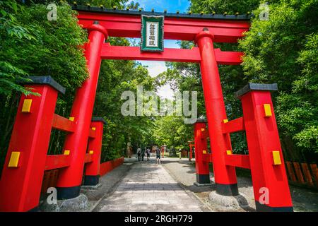 Kumano Kodo Pilgerweg. Kumano Hatayama Taisha. Grand Schrein an der Mündung des Kumano-gawa River. Shingu. Präfektur Wakayama. Kii Pe Stockfoto