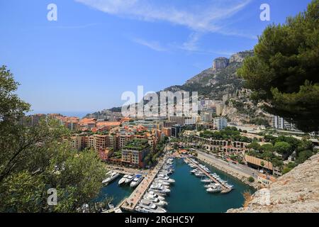 Panoramablick auf den Port de Fontvieille in Monaco Stockfoto
