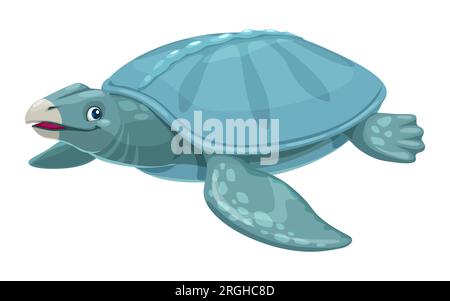 Archelon-Dinosaurier-Cartoon-Figur oder Kinder-Dino von Jurassic-Reptilien-Schildkröte, lustiges Vektor-Spielzeug. Süßer Dino oder Archelon-Dinosaurier für prähistorische Kindererziehung, Maskottchen, Spiel und ausgestorbenes Museum Stock Vektor