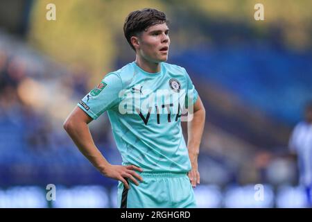 Sheffield, Großbritannien. 08. Aug. 2023. Stockport County Cody Johnson während des Spiels Sheffield Wednesday FC vs Stockport County FC, Carabao Cup, Runde 1 im Hillsborough Stadium, Sheffield, Großbritannien am 8. August 2023 Credit: Every second Media/Alamy Live News Stockfoto