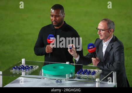 Burton Upon Trent, Großbritannien. 09. Aug. 2023. Martin O'Neill, ehemaliger Manager, zieht die Carabao Cup Runde 2 nach dem Carabao Cup Spiel Burton Albion gegen Leicester City im Pirelli Stadium, Burton upon Trent, Großbritannien, 9. August 2023 (Foto von Gareth Evans/News Images) in Burton upon Trent, Großbritannien, am 8./9. August 2023. (Foto: Gareth Evans/News Images/Sipa USA) Guthaben: SIPA USA/Alamy Live News Stockfoto