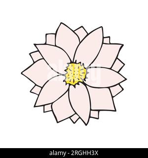 Von Hand gezeichnete Vektor-Wasserlilie Blume Stock Vektor