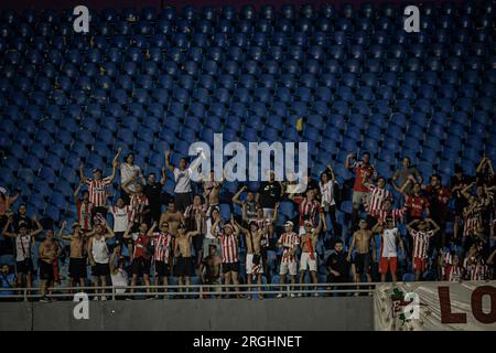 GO - GOIANIA - 08/09/2023 - COPA SUL-AMERICANA 2023, GOIAS X ESTUDIANTES - ESTUDIANTES Fans während eines Spiels gegen Goias im Stadion Serra Dourada für die Copa Sudamericana 2023 Meisterschaft. Foto: Isabela azine/AGIF/Sipa USA Stockfoto