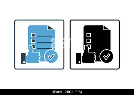 Genehmigungssymbol. Symbol für Umfrage. Solider Symbolstil. Einfache Vektorkonstruktion editierbar Stock Vektor