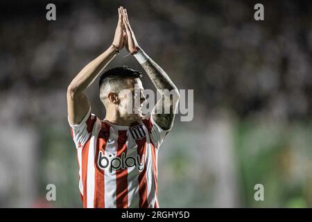 GO - GOIANIA - 08/09/2023 - COPA SUL-AMERICANA 2023, GOIAS X ESTUDIANTES - Estudiantes-Spieler während eines Spiels gegen Goias im Serra Dourada Stadion für die Copa Sudamericana 2023 Meisterschaft. Foto: Heber Gomes/AGIF Stockfoto