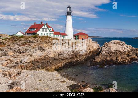 Der Portland Head Lighthouse in Portland, Maine, wurde in1791 gegründet und ist der älteste Leuchtturm in Maine. Es wurde während George Washingtons t fertiggestellt Stockfoto