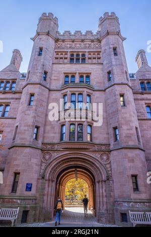 Vanderbilt Hall auf dem Old Campus, Yale University, New Haven, Connecticut Stockfoto