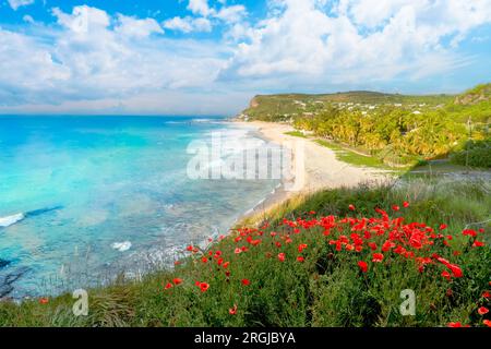 Landschaft mit Strand Boucan Canot auf der Insel Reunion, Afrika Stockfoto