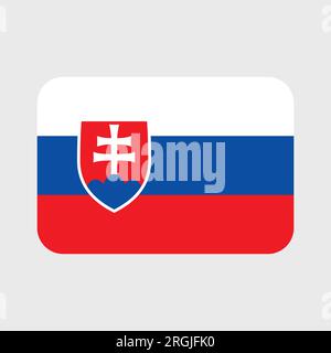 Vektorsymbole der slowakischen Flagge in Form von Herz, Stern, Kreis und Karte. Stock Vektor