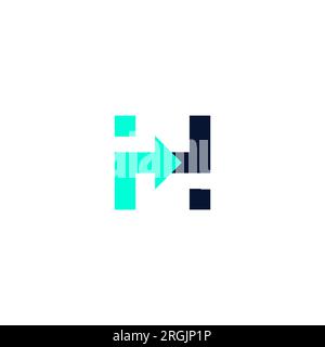 Design mit H-Pfeil und Logo. H ursprüngliches Logo Stock Vektor