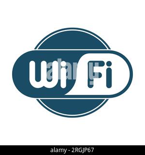 Wi-Fi-Internet-Symbol auf weißem Hintergrund. Isolierte Darstellung. Stockfoto