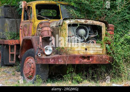 Alte rostige alte LKW-Wrack Stockfoto
