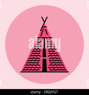 Symbol für schwarze Linie im Spielzelt. Piktogramm für Webseite, mobile App, Werbeaktion. Stock Vektor