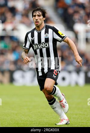 Sandro Tonali von Newcastle United während des Sela-Cup-Spiels in St. James' Park, Newcastle-upon-Tyne. Foto: Samstag, 5. August 2023. Stockfoto