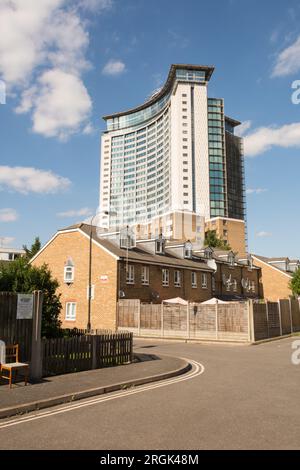 Empress State Building (ESB), Empress Approach, Lillie Road, West Brompton, Fulham, London, SW6, England, Großbritannien Stockfoto