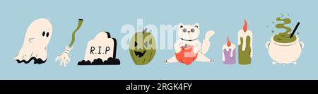 Hübsches Halloween-Set für Kinder Stock Vektor