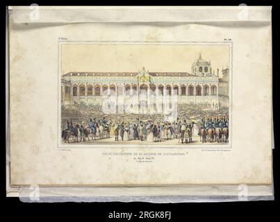 Vue de l'extérieur de la galerie de l'acclamation : du ROI D. Jean VI (à Rio de Janeiro) 1839 von Thierry Frères Stockfoto