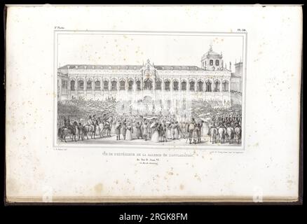 Vue de l'extérieur de la galerie de l'acclamation : du ROI D. Jean VI (à Rio de Janeiro) 1839 von Thierry Frères Stockfoto