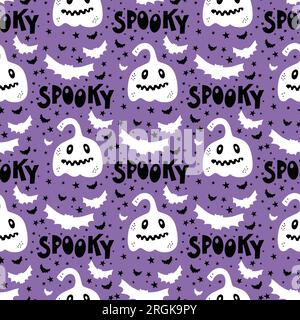 Nahtloses Muster mit handgezeichneten Kürbissen. Design für Grußkarte und Einladung zu saisonalen Herbstferien, halloween, Thanksgiving, Ernte Stock Vektor