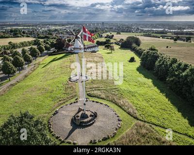 Dybbol Windmühle Dybboel Dänisches Nationalkriegsdenkmal 1964 im südlichen Jütland, Dänemark Stockfoto