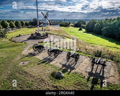 Dybbol Windmühle Dybboel Dänisches Nationalkriegsdenkmal 1964 im südlichen Jütland, Dänemark Stockfoto