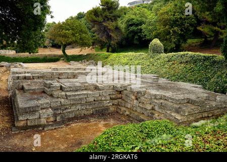 Griechenland, Chalkidiki - Tempel des Ammon Zeus eine antike archäologische Stätte in Kallithea am Ufer der Ägäis Stockfoto