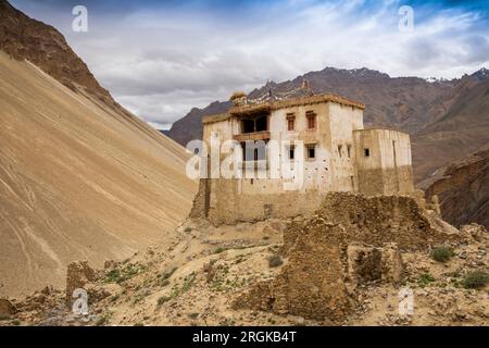 Indien, Ladakh, Zanskar, Zangla, Alter Palast Stockfoto