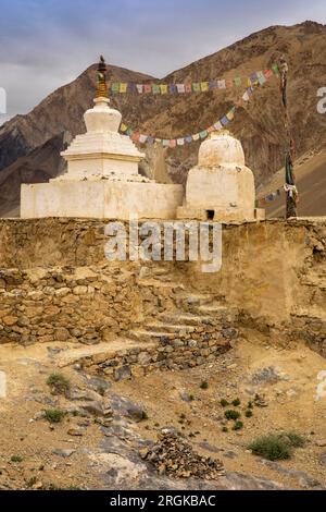 Indien, Ladakh, Zanskar, Zangla, Alter Palast, Chorten Stockfoto