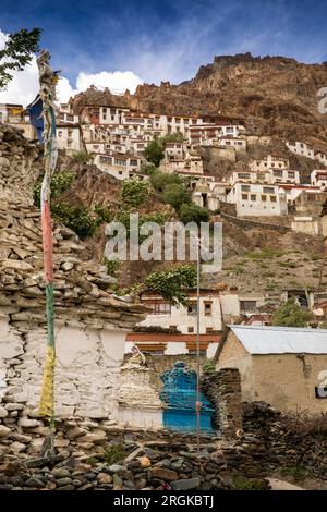 Indien, Ladach, Zanskar, Karsha, Kloster aus dem Dorf Stockfoto