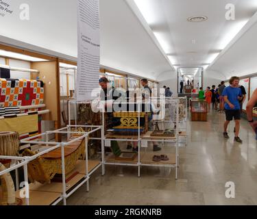 Innenraum des Museums von Jugoslawien in Belgrad, Serbien. August 2023. Stockfoto