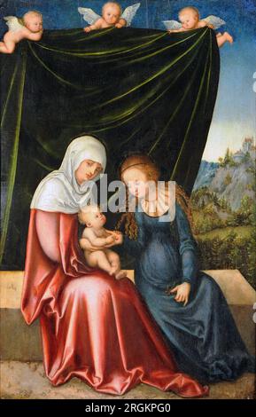 Die Jungfrau und das Kind mit St. Anne, ca. 1518 von Lucas Cranach dem Ältesten Stockfoto