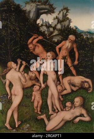 Das Ende des Silberzeitalters – die Früchte der Eifersucht um 1530 von Lucas Cranach dem Ältesten Stockfoto