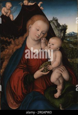 Madonna und Kind mit Trauben um 1525 von Lucas Cranach dem Ältesten Stockfoto