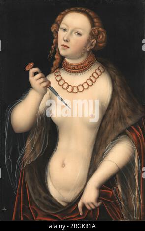 Lucretia zwischen 1525 und 1550 von Lucas Cranach dem Ältesten Stockfoto