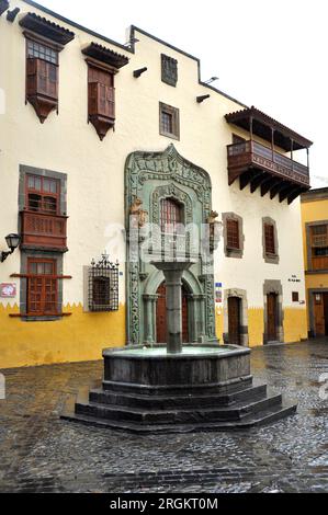 Casa de Colon, Südfassade (16. Jahrhundert). Las Palmas de Gran Canaria, Kanarische Inseln, Spanien. Stockfoto