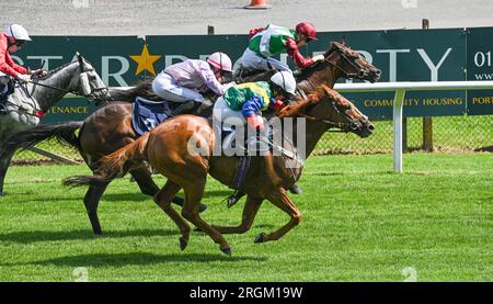 Brighton UK 10. August 2023 - Brighton Races Ladies Day während des Star Sports 3 Day Festival of Racing : Credit Simon Dack / Alamy Live News Stockfoto