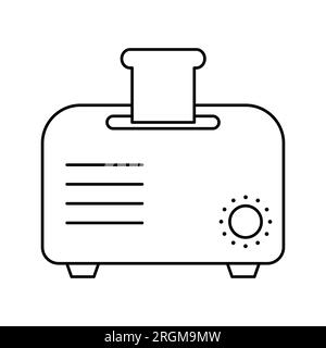 Symbol für Toaster-Zeile. Symbol für Küchengeräte. Vektordarstellung isoliert auf weißem Hintergrund Stock Vektor