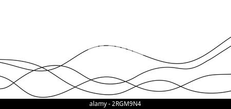 Abstrakter Hintergrund mit dünner Linie und Wellenform. Nahtloses Kurvenwellenmuster Stock Vektor