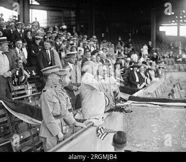 Warren G. Harding bei einem Baseballspiel ca. 1921 Stockfoto