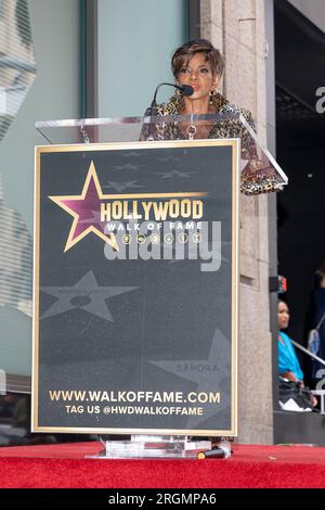 Hollywood, USA. 10. Aug. 2023. Melba Moore wird am 10. August 2023 auf dem Hollywood Walk of Fame in Hollywood, Kalifornien, mit einem Stern geehrt. (Foto: Corine Solberg/SipaUSA) Guthaben: SIPA USA/Alamy Live News Stockfoto