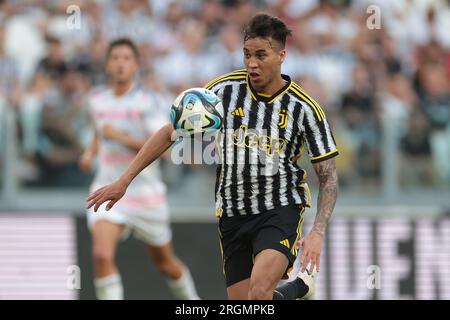 Juventus, Italien. 9. Aug. 2023. Kaio Jorge von Juventus während des Trainingsspiels im Allianz-Stadion, Turin. Foto: 9. August 2023. Der Bildausdruck sollte lauten: Jonathan Moscrop/Sportimage Credit: Sportimage Ltd/Alamy Live News Stockfoto