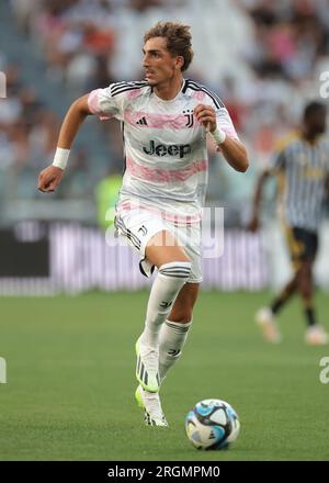 Juventus, Italien. 9. Aug. 2023. Alessandro Citi von Juventus während des Trainingskampfes im Allianz-Stadion, Turin. Foto: 9. August 2023. Der Bildausdruck sollte lauten: Jonathan Moscrop/Sportimage Credit: Sportimage Ltd/Alamy Live News Stockfoto