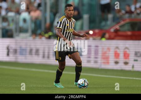 Juventus, Italien. 9. Aug. 2023. Alex Sandro von Juventus während des Trainingskampfes im Allianz-Stadion, Turin. Foto: 9. August 2023. Der Bildausdruck sollte lauten: Jonathan Moscrop/Sportimage Credit: Sportimage Ltd/Alamy Live News Stockfoto