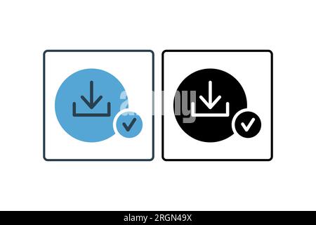 Symbol Für Erfolgreichen Download. Geeignet für Website-Design, App, Benutzeroberflächen. Solider Symbolstil. Einfache Vektorkonstruktion editierbar Stock Vektor