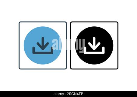 Download-Symbol. Symbol für den Download. Solider Symbolstil. Einfache Vektorkonstruktion editierbar Stock Vektor